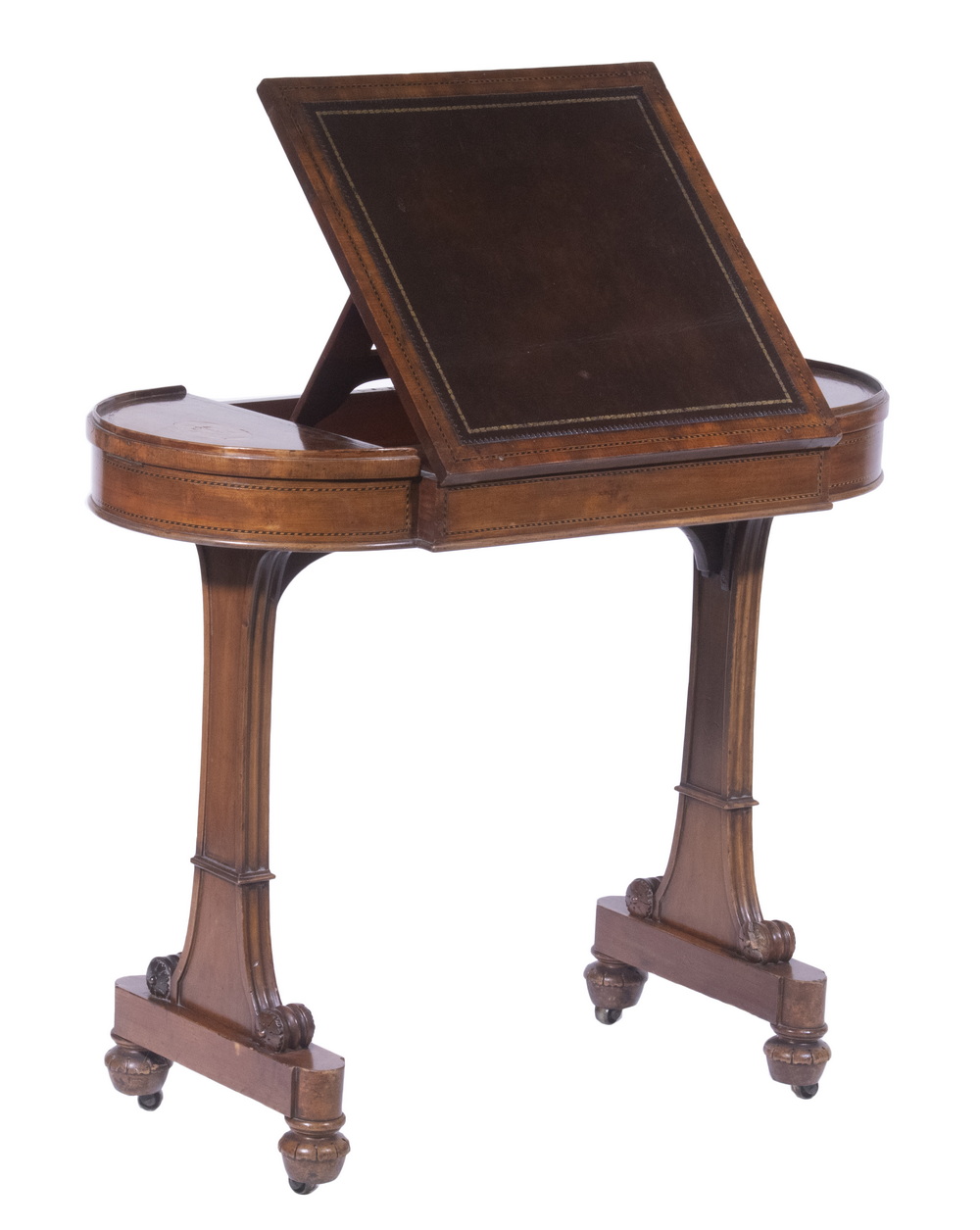 INLAID MAHOGANY LIBRARY TABLE