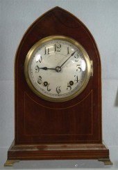 Inlaid mahogany mantle clock,