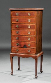 INLAID MAHOGANY MUSIC CABINET,