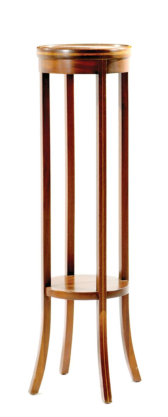 Inlaid mahogany plant stand