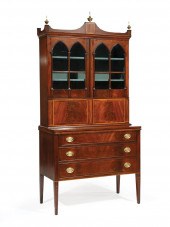 INLAID MAHOGANY SECRETARY BOOK