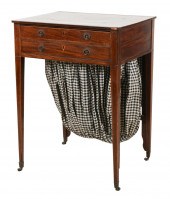 INLAID MAHOGANY SEWING TABLEIn