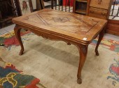 INLAID OAK DRAW-LEAF DINING TA
