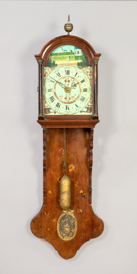 Inlaid Oak Wag-on-the-Wall