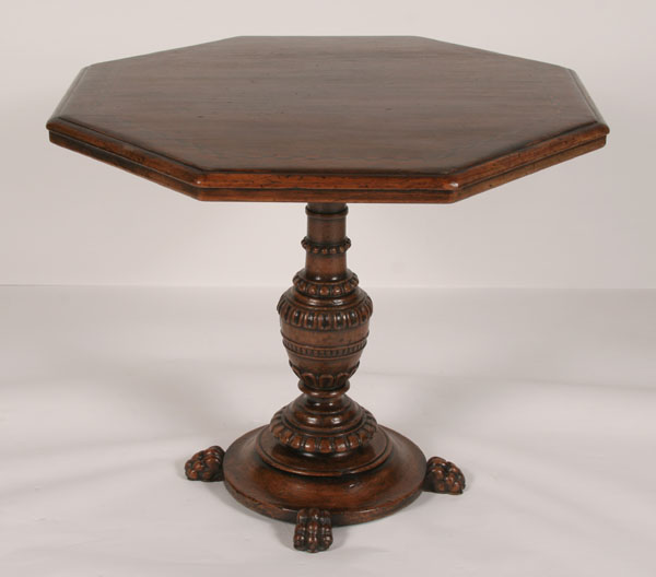 Inlaid octagonal top pedestal