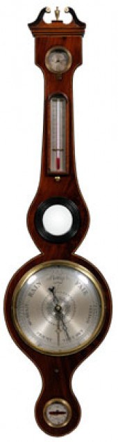 Inlaid Regency barometer, figu