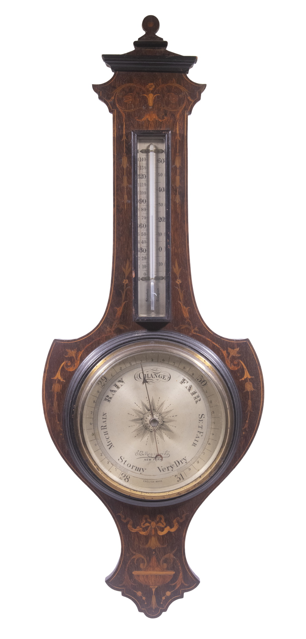 INLAID ROSEWOOD BAROMETER 19th c.
