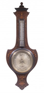 INLAID ROSEWOOD BAROMETER 19th