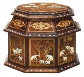 INLAID ROSEWOOD HEXAGONAL STOR