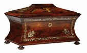 INLAID ROSEWOOD TEA CADDY Larg