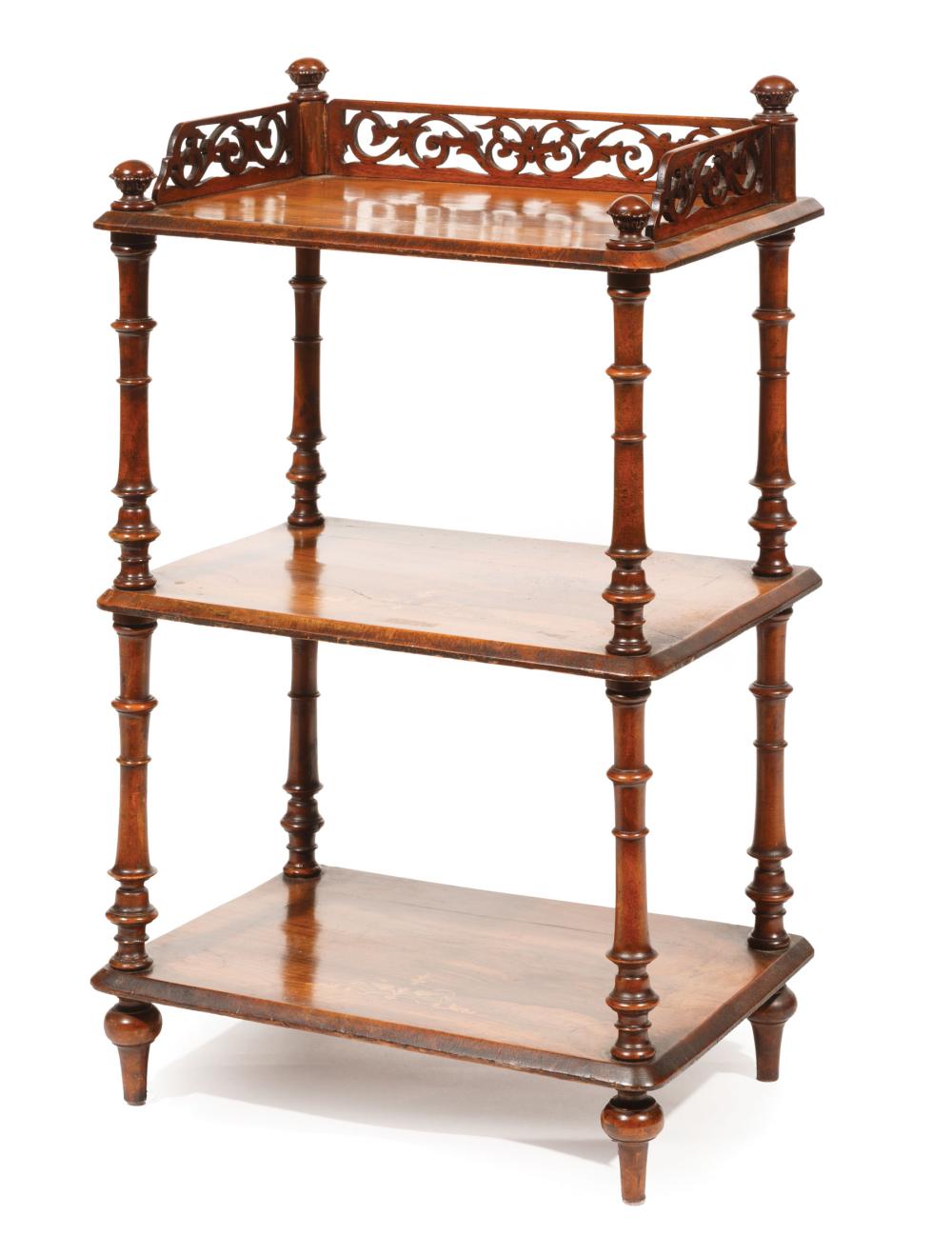 INLAID ROSEWOOD THREE-TIER