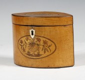 INLAID SATINWOOD TEA CADDY 19t
