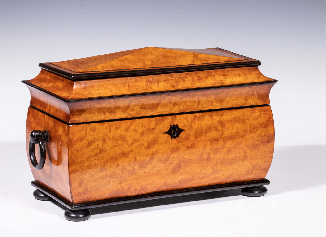 INLAID SATINWOOD TEA CADDY