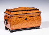 INLAID SATINWOOD TEA CADDY Eng