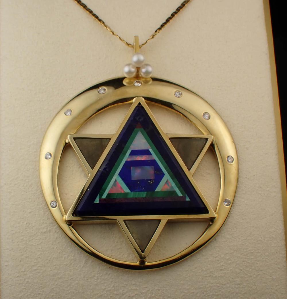 INLAID STAR OF DAVID AND YELLOW