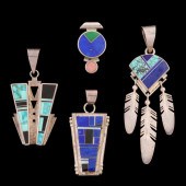 INLAID STERLING PENDANTS SIGNE