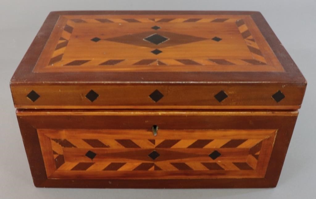 Inlaid storage box, 19th c., 5