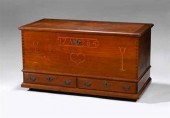 Inlaid walnut blanket chest wi