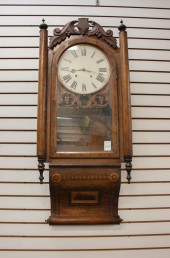 INLAID WALNUT CASED WALL CLOCK