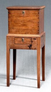 Inlaid walnut cellaret, poplar