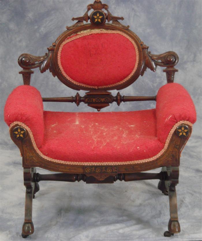 Inlaid walnut Renassaince Revival
