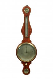 INLAID WHEEL BAROMETER.  Engla