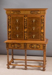 INLAID WILLIAM & MARY STYLE CH