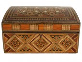 INLAID WOOD HINGED TABLE BOXwi
