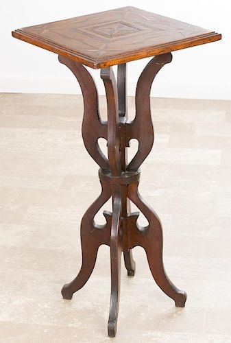 INLAID WOOD PLANT STAND CIRCA