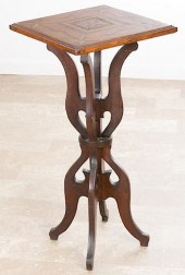 INLAID WOOD PLANT STAND CIRCA