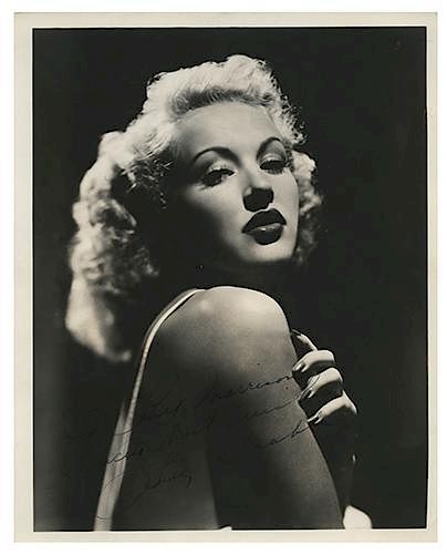 INSCRIBED AND SIGNED BETTY GRABLE