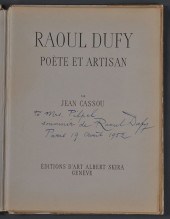 (INSCRIBED) CASSOU JEAN. "RAOU