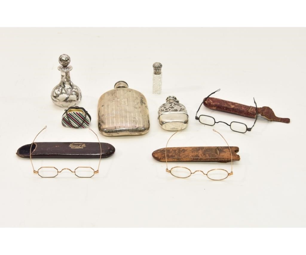 Inscribed sterling silver flask