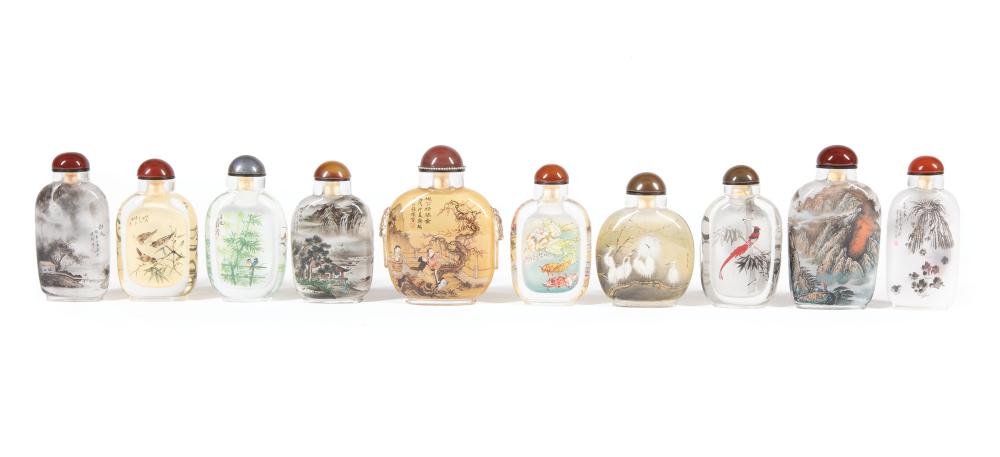 INSIDE PAINTED GLASS SNUFF BOTTLES,