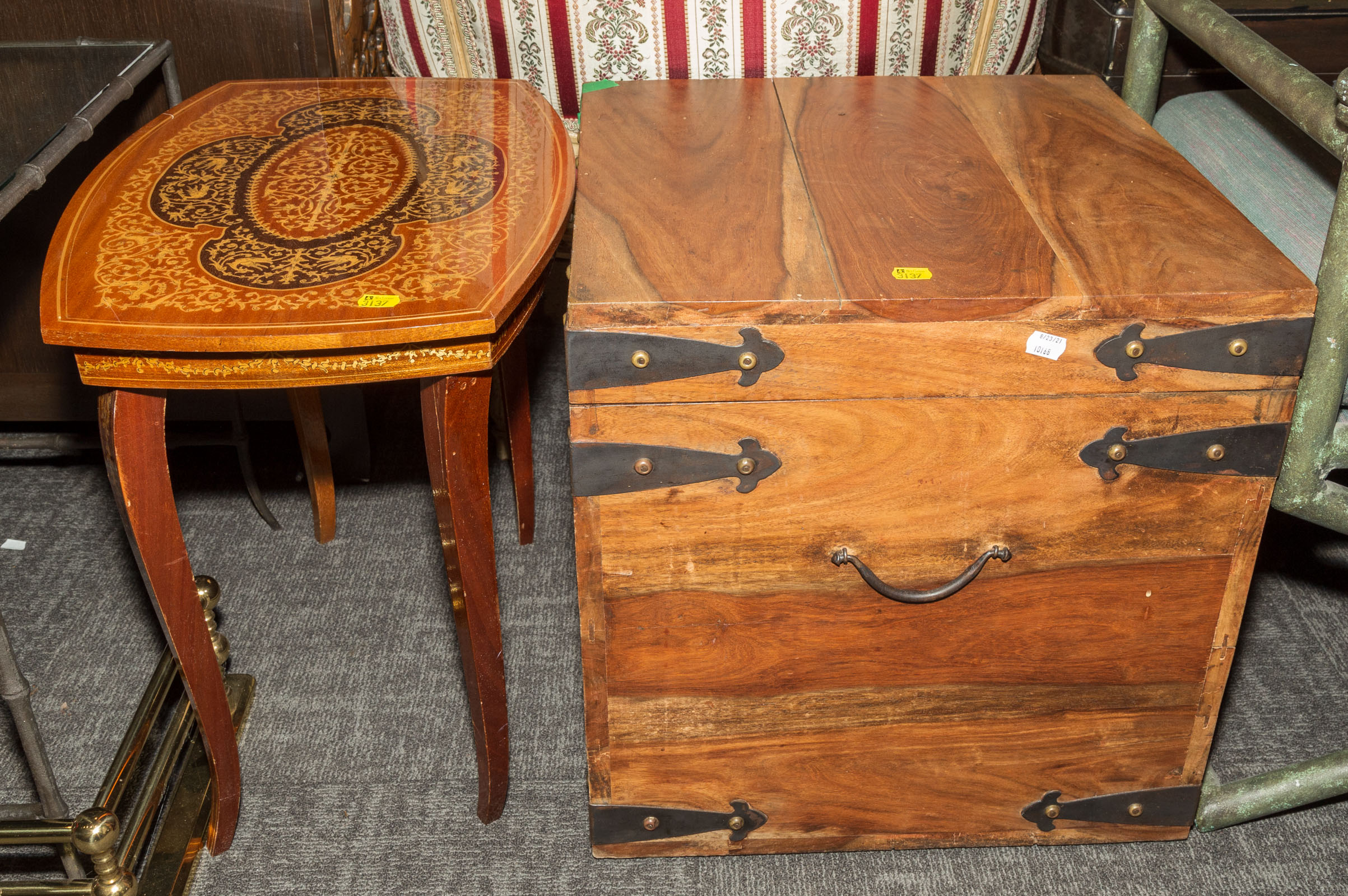 INTARSIA WORK TABLE; CHINESE