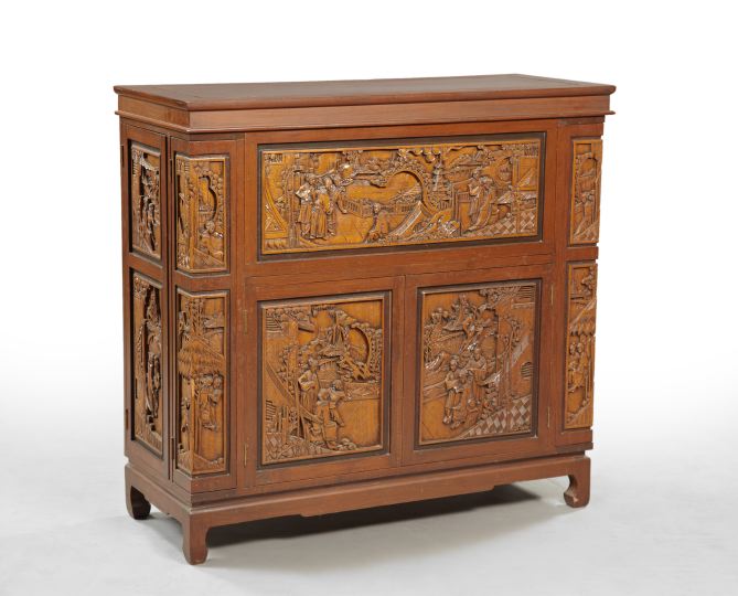 Interesting Chinese Carved Mahogany