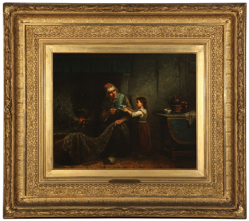 Interior scene with a seated