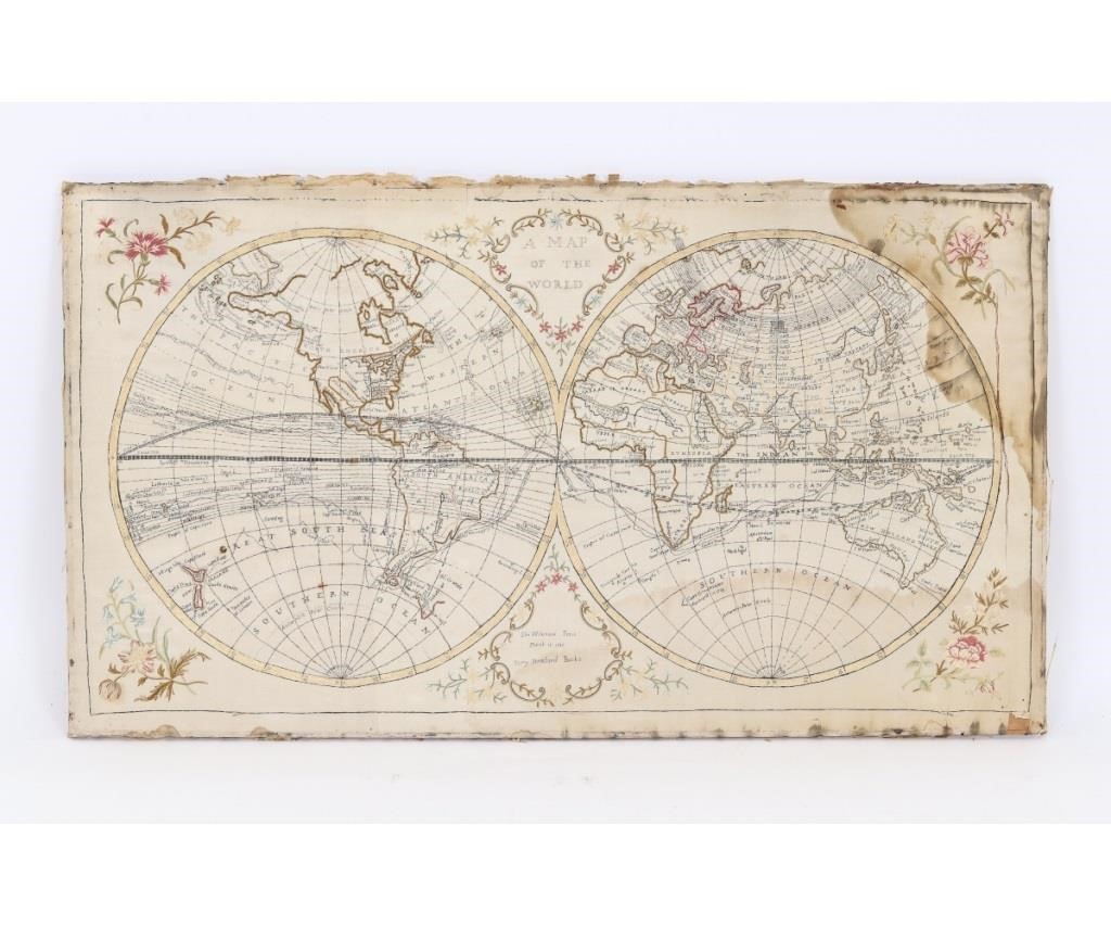 Intricate silkwork map of the
