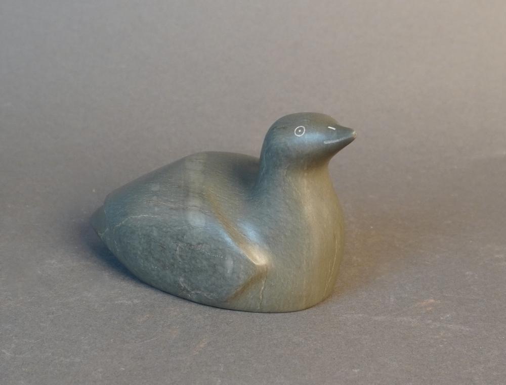 INUIT ART CARVED STONE WATERFOWL L: