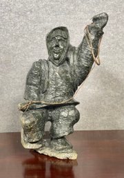 Inuit black soapstone sculpture