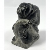 INUIT black stone Carving JIMM