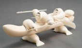 INUIT BONE CARVING OF FISHERME