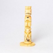 INUIT BONE TOTEM CARVINGHand c