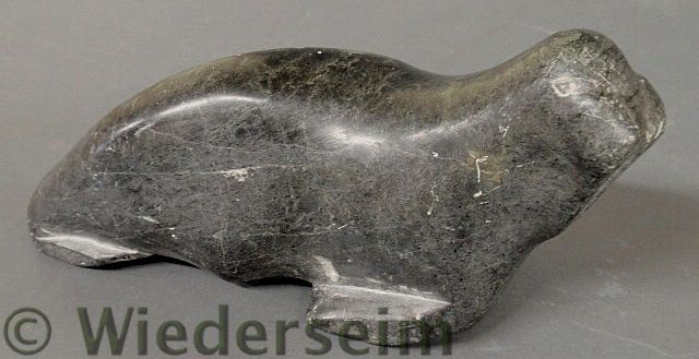 Inuit carved black soapstone