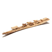 INUIT CARVED BONE SLEIGH AND P