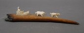 INUIT CARVED DOG SLED ON WALRU