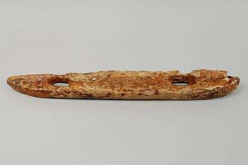 INUIT CARVED FOSSILIZED SLED