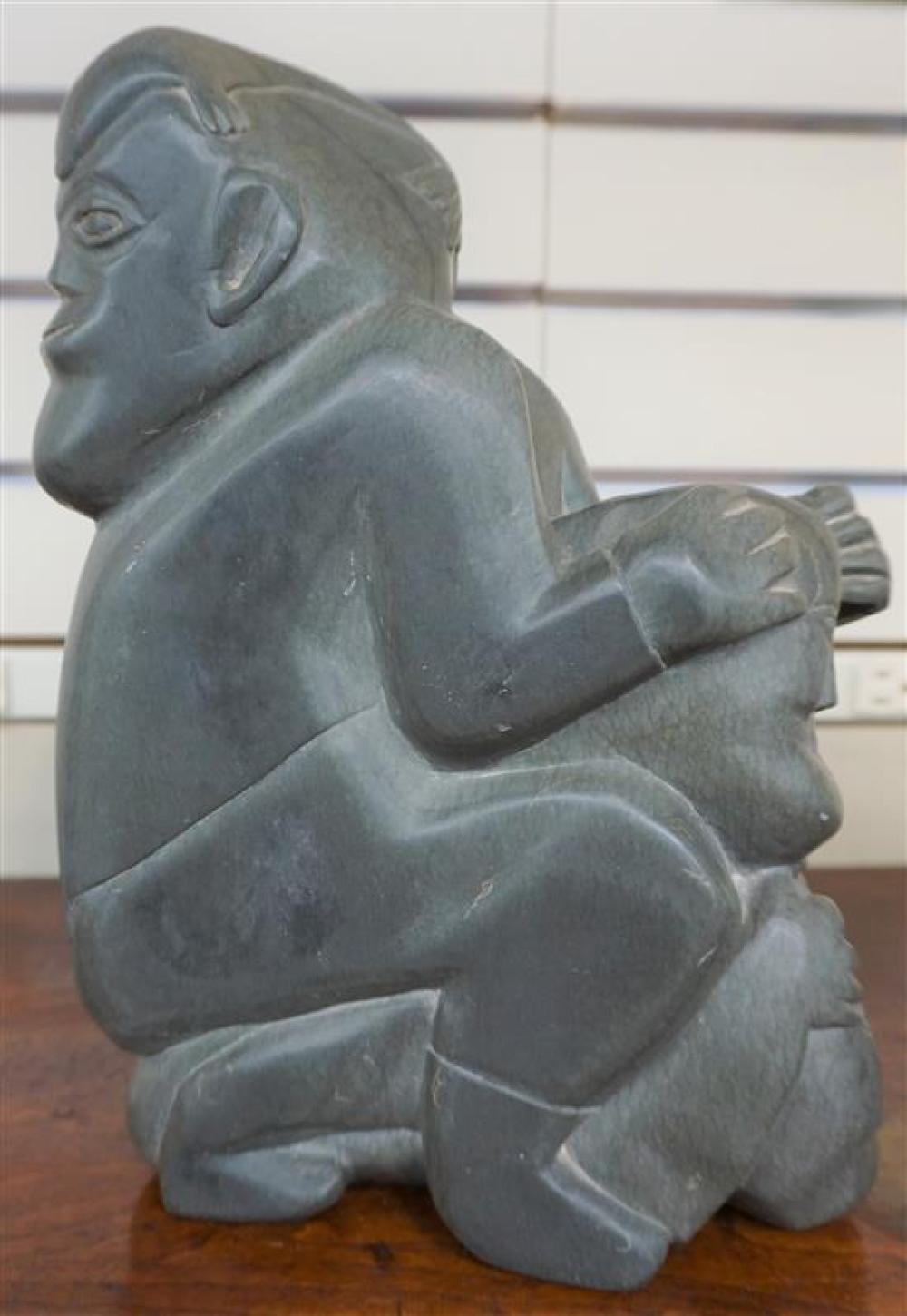 INUIT CARVED GREEN STONE
