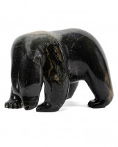 INUIT CARVED GREEN STONE SCULP