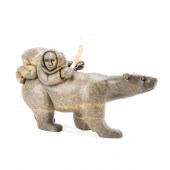 INUIT CARVED GREEN STONE SCULP